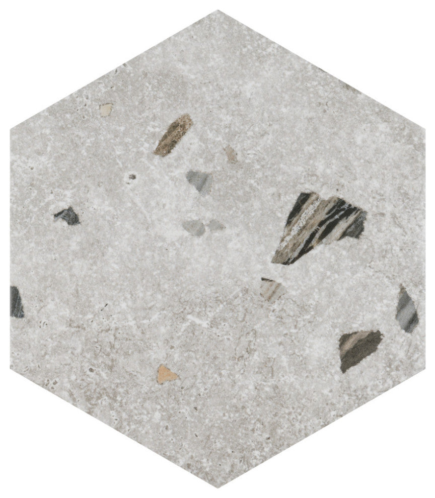 Sonar Hex Silver Porcelain Floor and Wall Tile