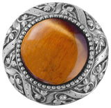 Victorian Jewel Knob Antique Brass, Blue Sodalite Natural Stone, Antique Pewter,