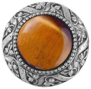 Victorian Jewel Knob Antique Brass, Blue Sodalite Natural Stone, Antique Pewter,