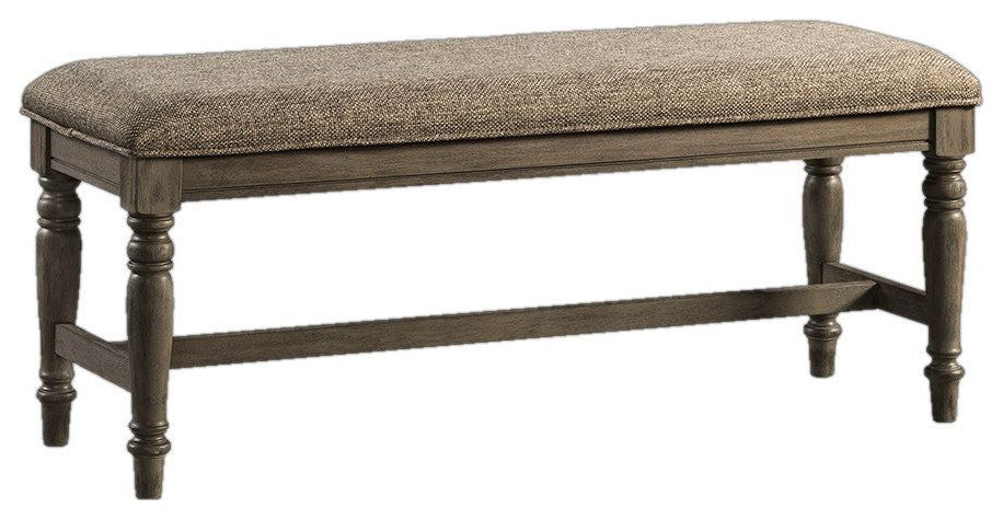 Balboa Park 46" Wide Backless Bench With Cushion, Roasted Oak