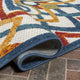 Flora Abstract Bold Mandala High-Low Indoor/Outdoor Area Rug, Red/Blue/Yellow