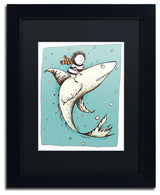 'Fish Boy' Matted Framed Canvas Art by Carla Martell