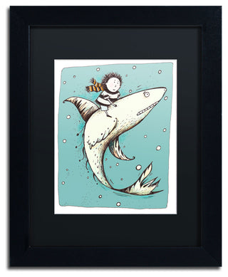 'Fish Boy' Matted Framed Canvas Art by Carla Martell