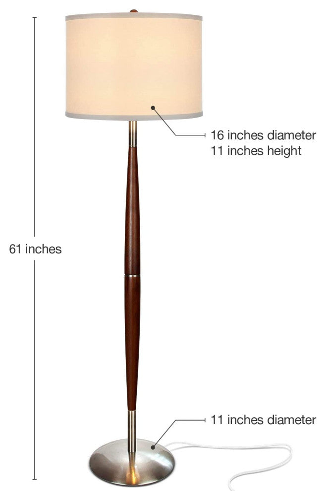 Brightech Lucas - Mid Century Modern Floor Lamp For Living room and Bedroom