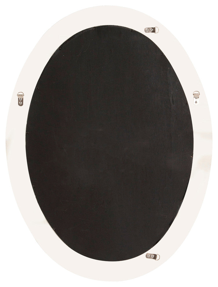 George Oval Mirror, Glossy Black