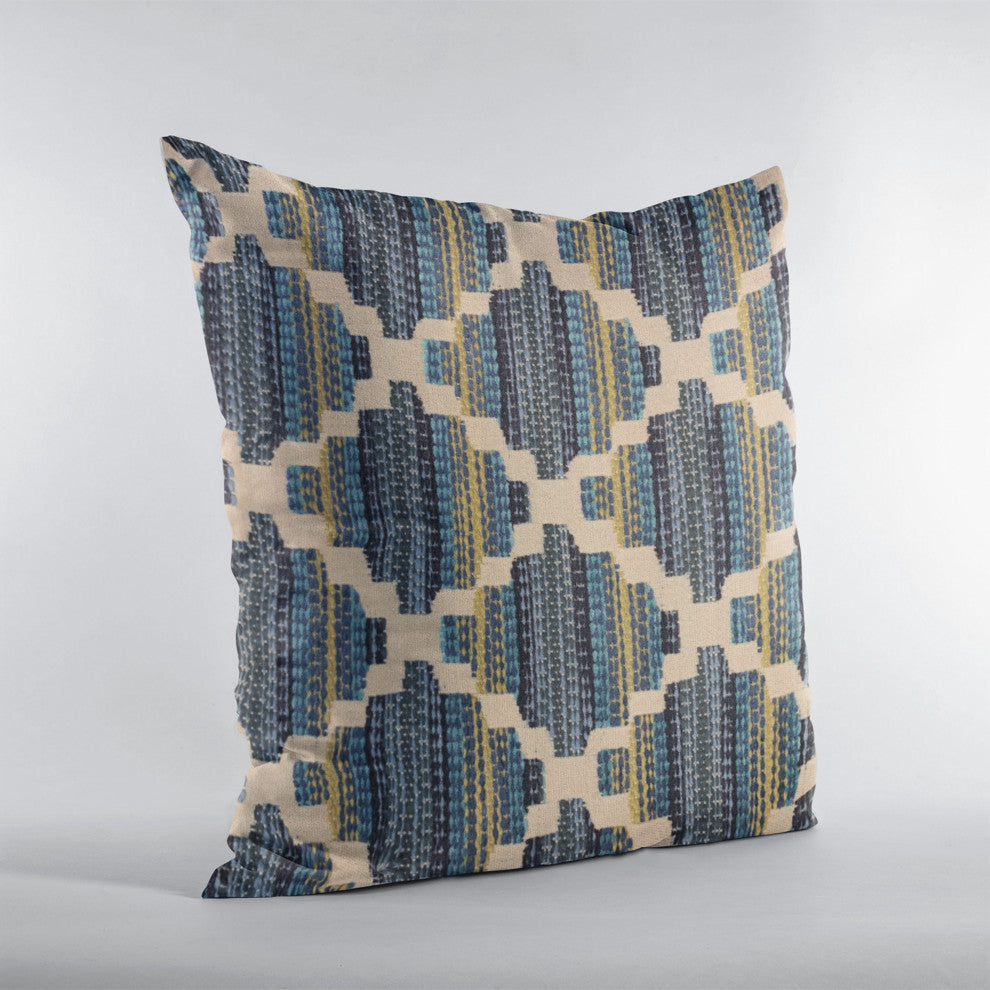 Plutus Blue Lights Diamond Luxury Throw Pillow, 20"x20"