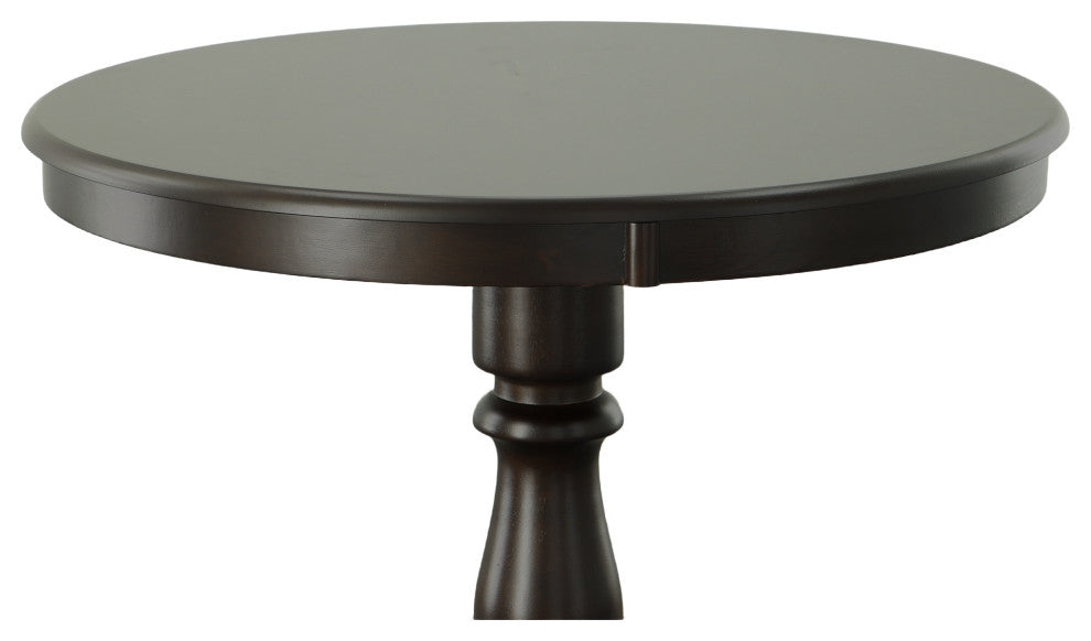Bella Round Pedestal Bar Table, Blue/Espresso