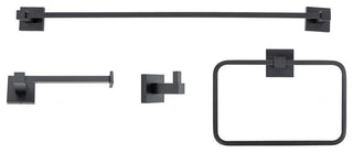 Italia Trieste Series 4 Piece Bathroom Accessory Set in Matte Black