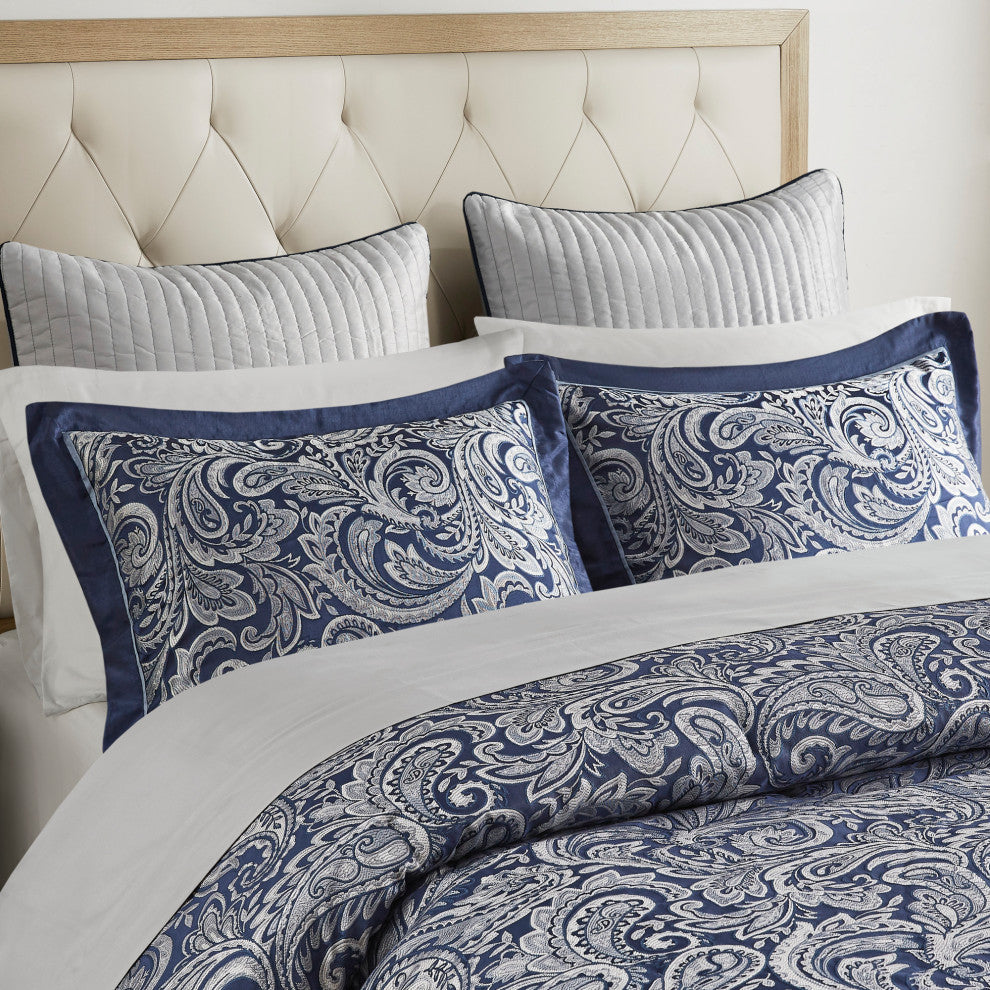 Madison Park Aubrey Comforter Sheet Set Blue, Queen