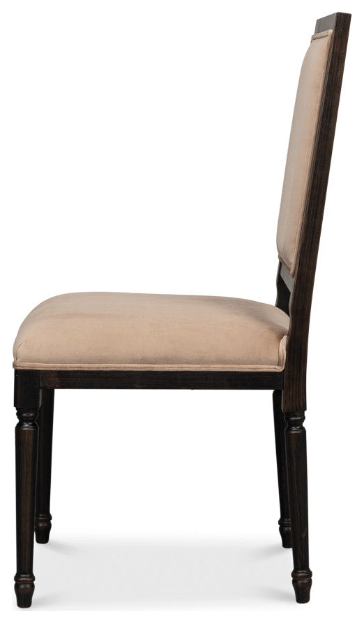 Square Back Dining Chairs Set of 2 Nero Toffee