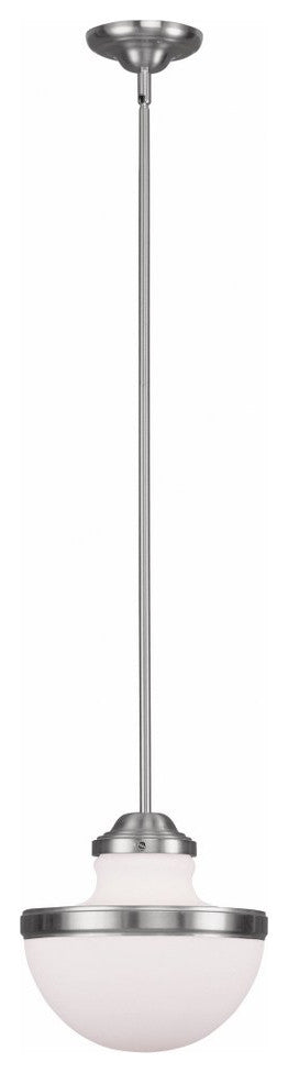 Livex 5725-91 1-Light Brushed Nickel Pendant, Brushed Nickel