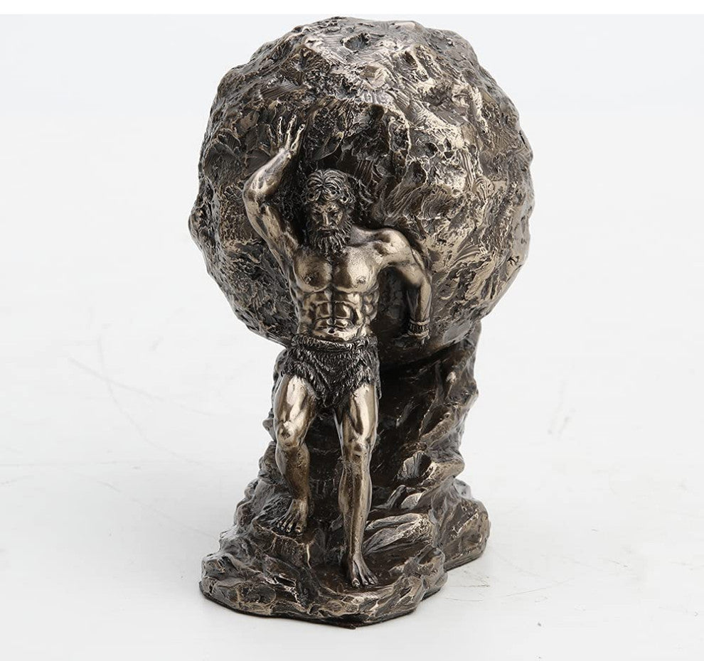Sisyphus Rolling The Boulder -  Classic Statue Sculpture