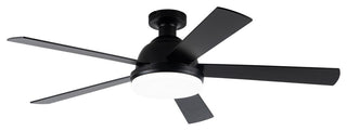 52-inch Modern Wood Black LED Ceiling Fan with Remote