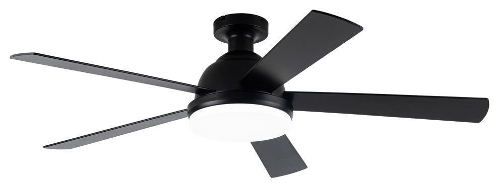 52-inch Modern Wood Black LED Ceiling Fan with Remote