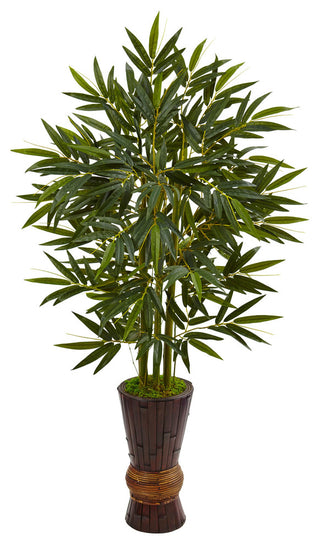 5'' Bamboo Artificial Tree, Bamboo Planter