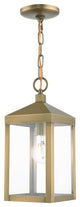 Livex Lighting Nyack 1 Light Antique Brass Small Outdoor Pendant Lantern