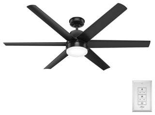 Hunter 60" Skysail Matte Black Wet Rated Ceiling Fan, LED Kit, Remote