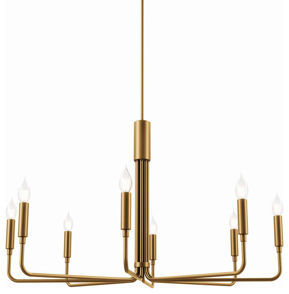Rekindle 8-Light Chandelier, Satin Brass