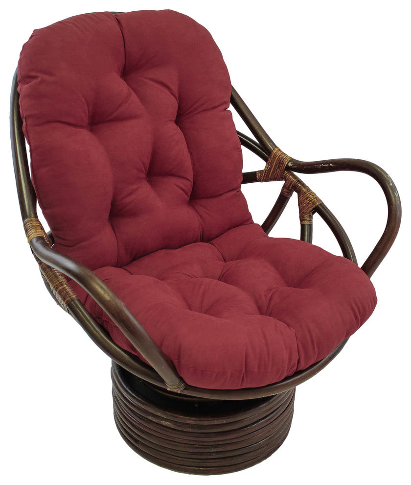 48"x24" Solid Micro Suede Swivel Rocker Cushion, Red Wine