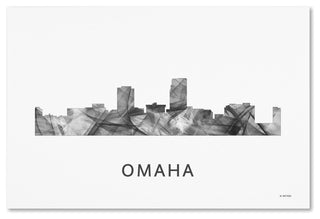Marlene Watson 'Omaha Nebraska Skyline' Canvas Art, 19x12