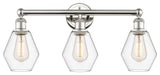 Cindyrella 3-Light 24" Bath Vanity Light, Polished Nickel, Clear Shade