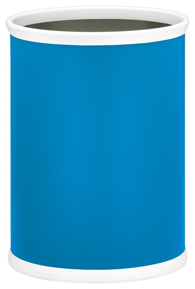 Oval Waste Basket, Process Blue, 14"