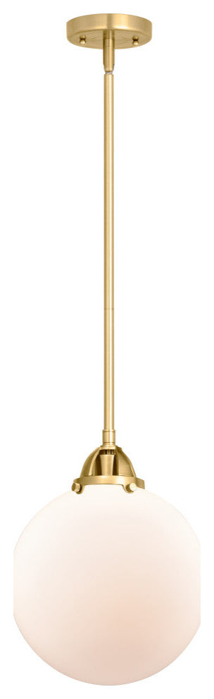 Beacon Mini Pendant, Satin Gold, Matte White, Matte White