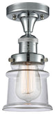 Small Canton 1-Light Semi-Flush Mount, Polished Chrome, Clear