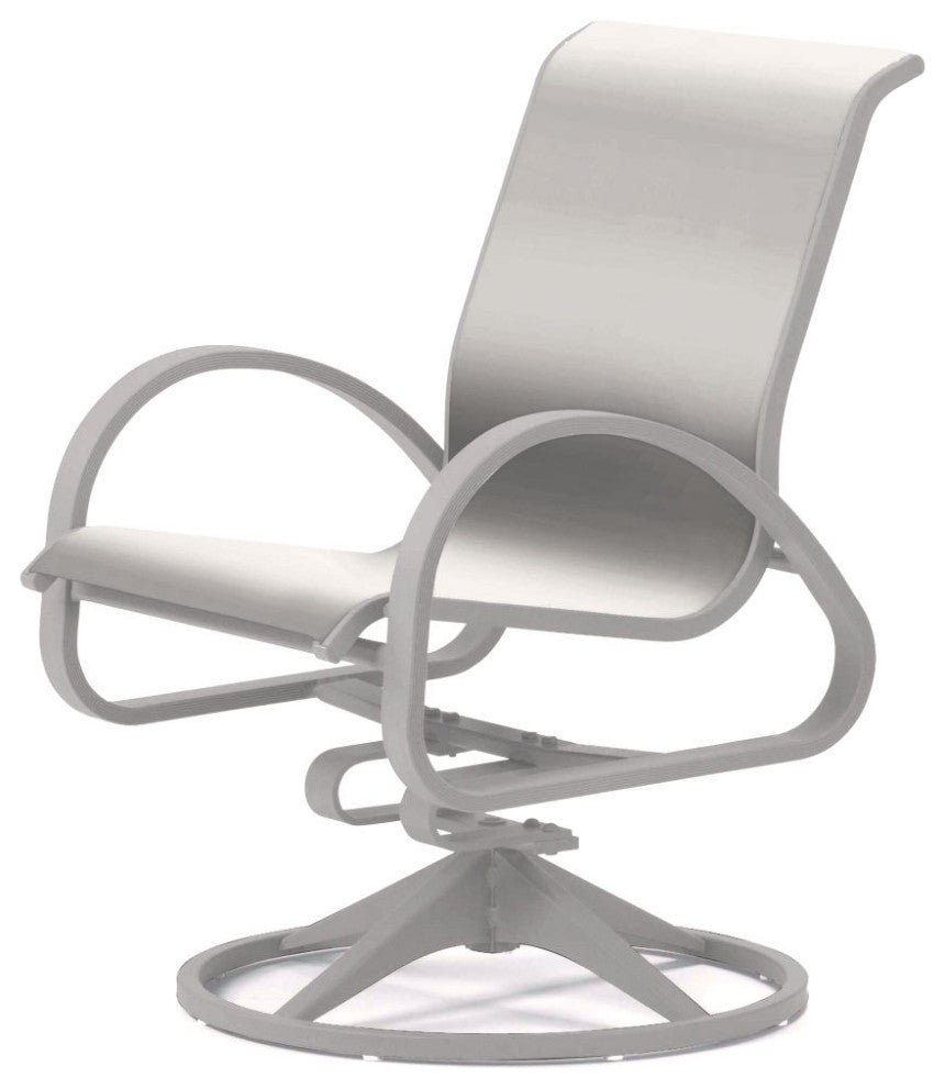 Aruba II Sling Swivel Rocker, Textured White, White
