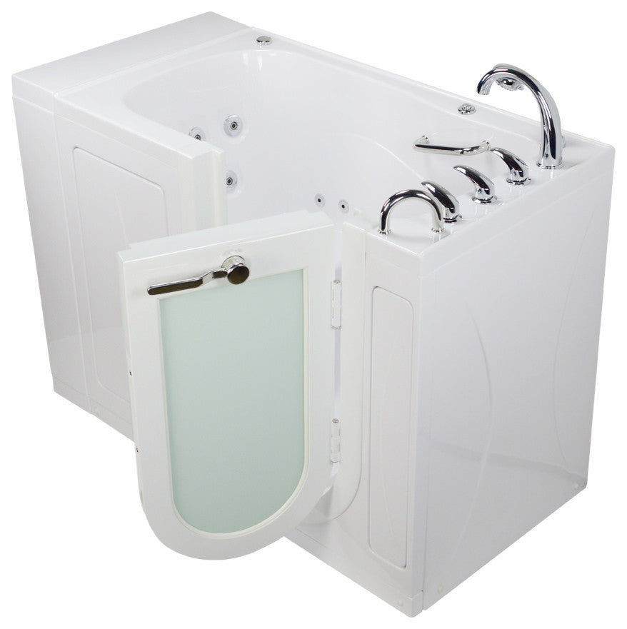Ella Monaco 32"x52" Acrylic Walk-In-Bathtub, Outswing Door, 2 Piece Faucet