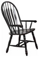 Black Cherry Selections Comfort Dining Chair With Arms, Antique Black Armchair