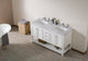 Stufurhome Luthor 60" White Double Sink Bathroom Vanity, Without Faucet