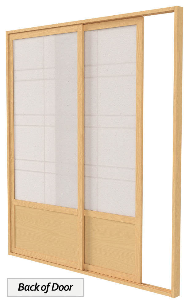 7' Tall Eudes Shoji Sliding Door Kit, Double, Sided, Natural