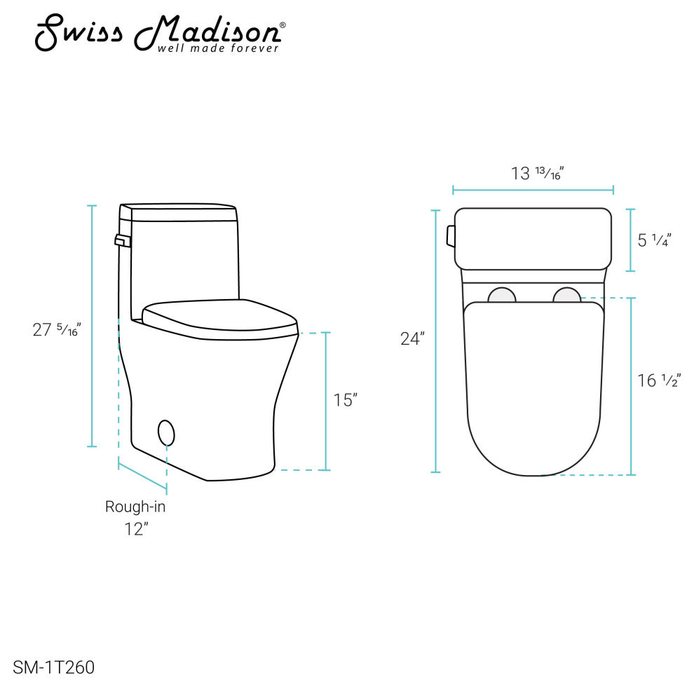 Sublime II 1-Piece Round Toilet Side Flush 1.28 GPF