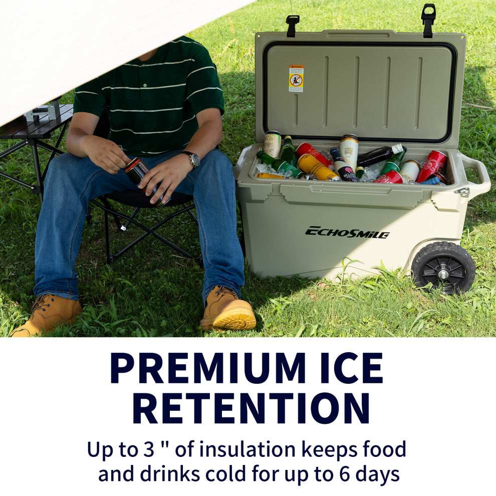 EchoSmile 75 qt. Rotomolded Cooler, Khaki
