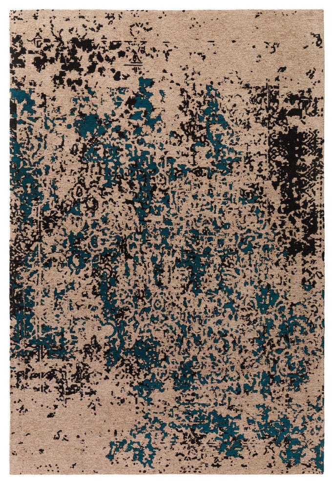 Surya Egypt EGT-3076 4'x6' Rug, Teal/Black/Taupe