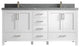 Malibu 72 Double Sink Bath Vanity in White  2" Piatra Gray