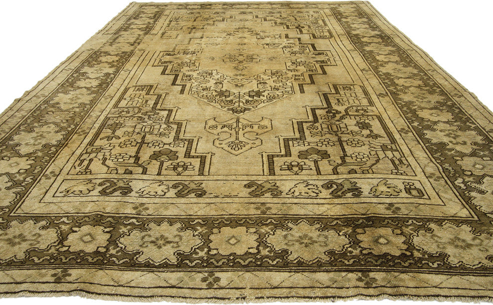 Vintage Turkish Oushak Rug, 07'08 X 11'09