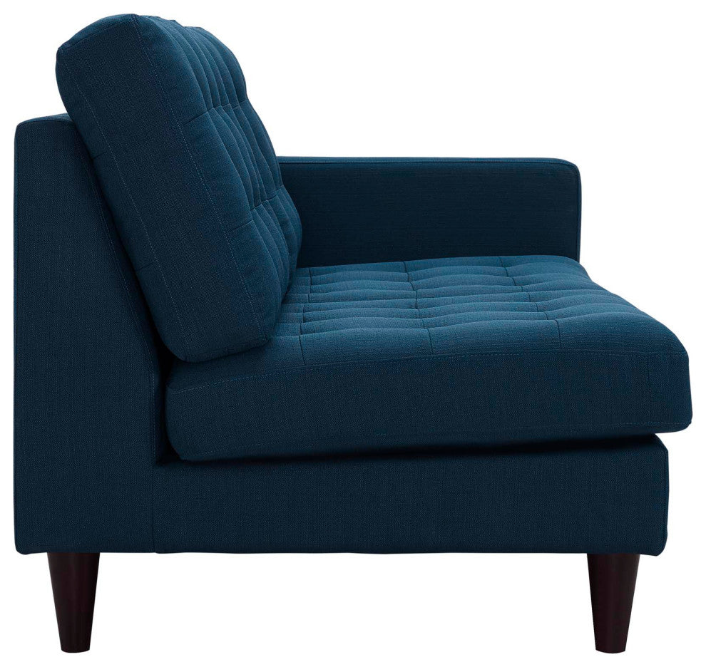 Azure Empress 2 Piece Upholstered Fabric Left Facing Bumper Sectional
