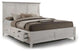 San Mateo Storage Platform Bed, Rustic White, Queen