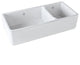 Rohl RC4019WHShaws Original Double Basin Fireclay Kitchen Sink, White, 18-1/2"
