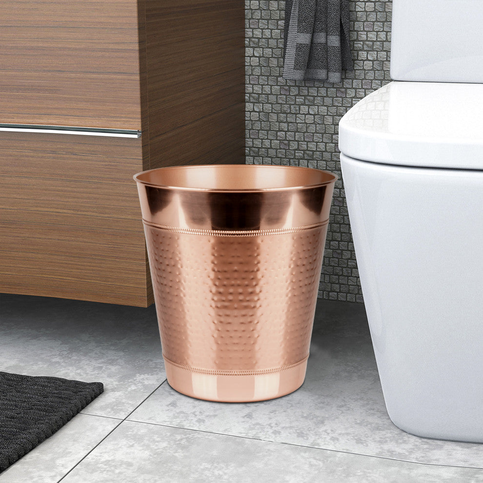 nu steel Hudson Hammered Copper Wastebasket