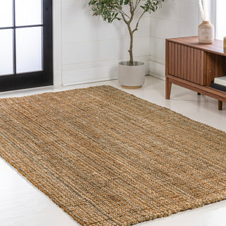 Biot Traditional Rustic Handwoven Jute Solid Natural 4 ft. x 6 ft. Area Rug