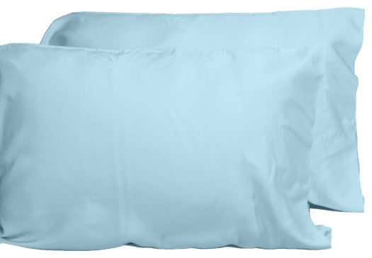 Premium 100% Organic Bamboo Fiber 2-Piece Pillowcase Set, Sky, King Pillowcases