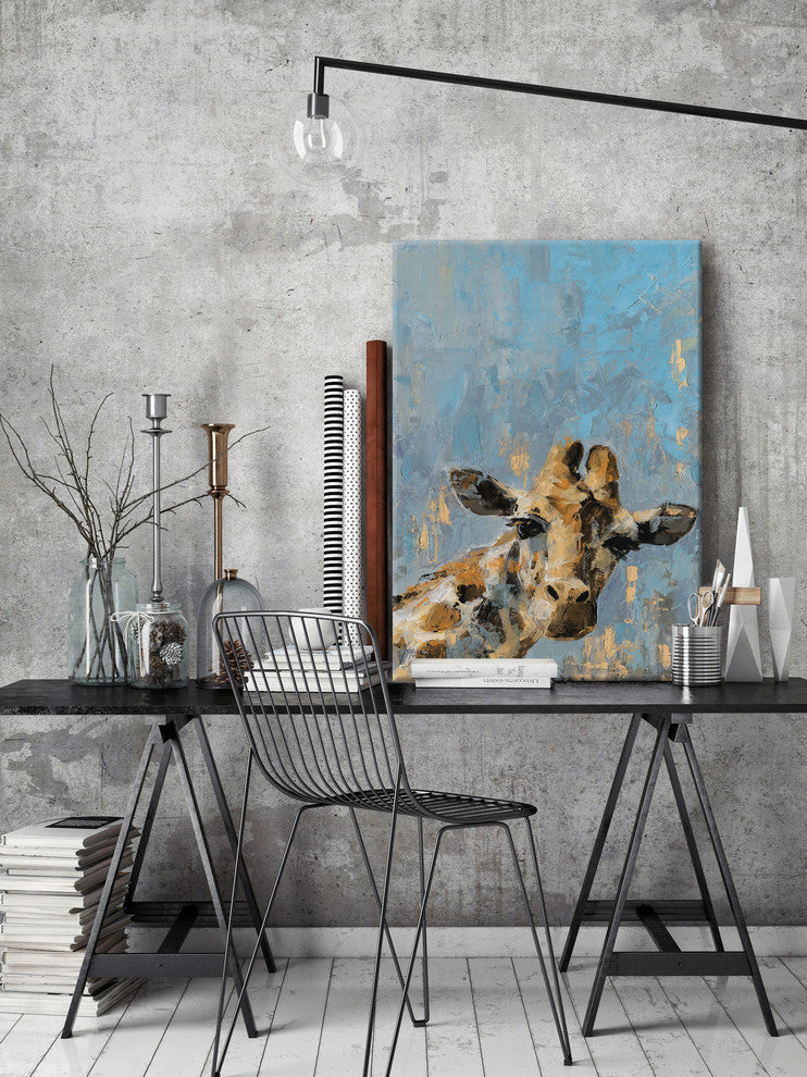 "Oh Giraffe" Painting Print on Wrapped Canvas, 24"x36"