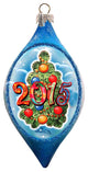 Hand Painted Merry Christmas Glass Ornament Drop