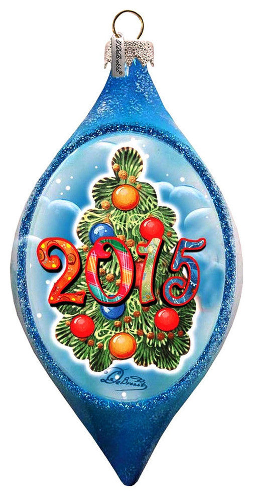 Hand Painted Merry Christmas Glass Ornament Drop
