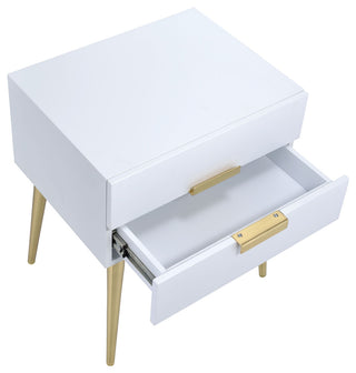 Defina Collection 2-Drawer End Table, White