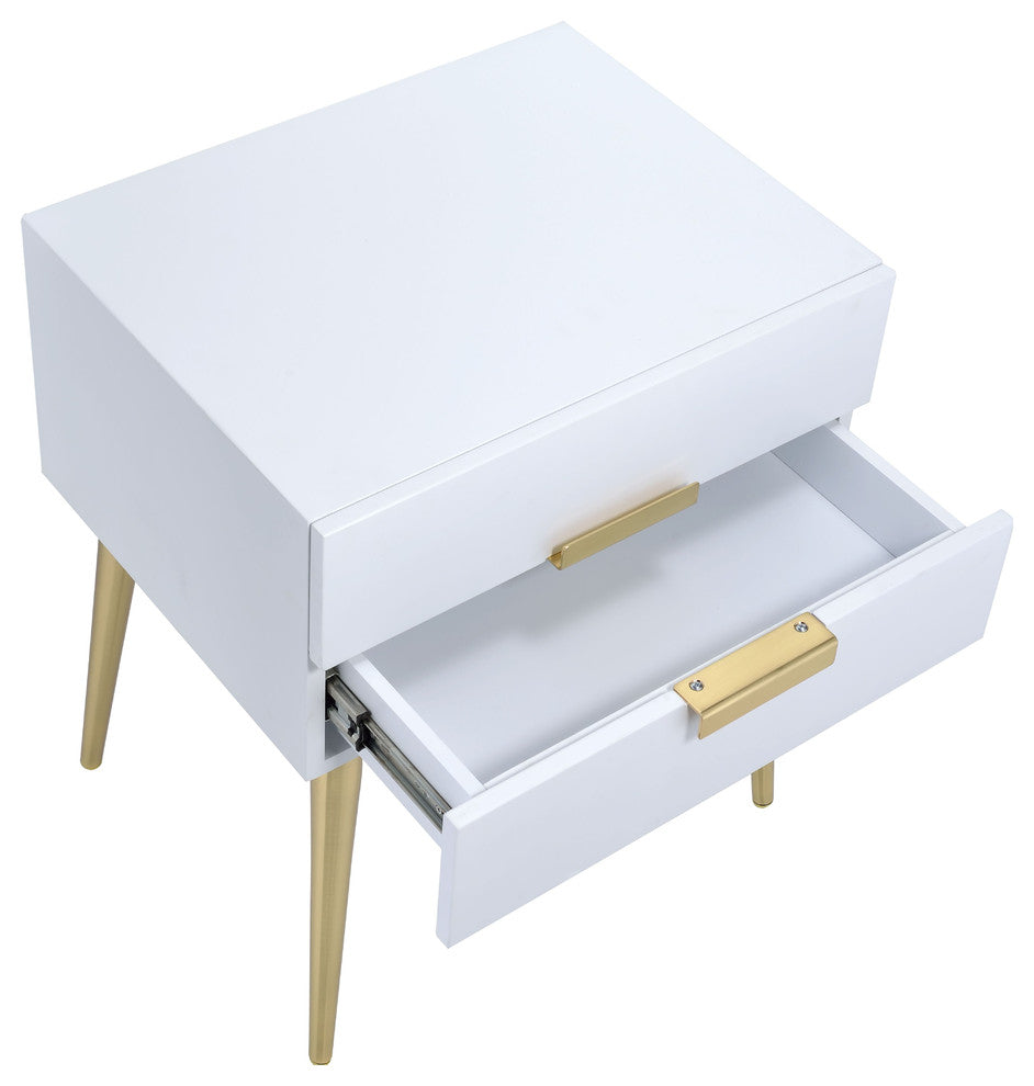 Defina Collection 2-Drawer End Table, White