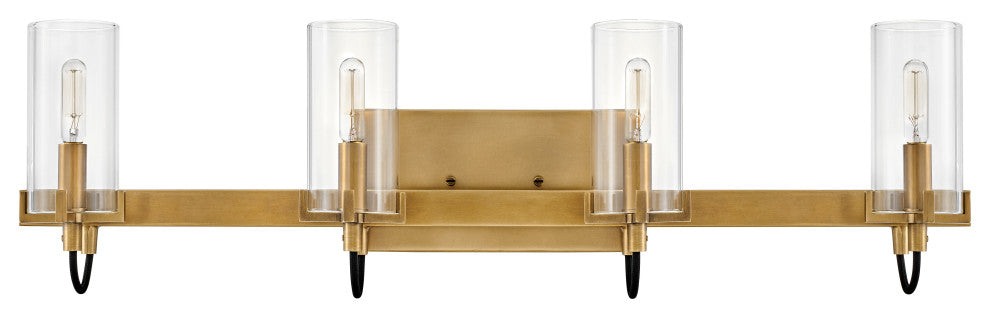 Hinkley Ryden Large Four Light Vanity, Heritage Brass